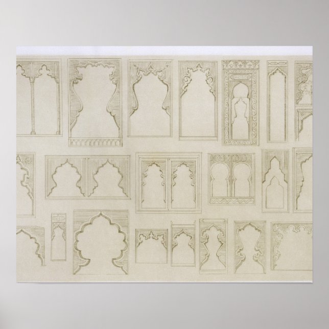 Pôster Designs de arco islâmicos e mórbidos para balcões, (Frente)