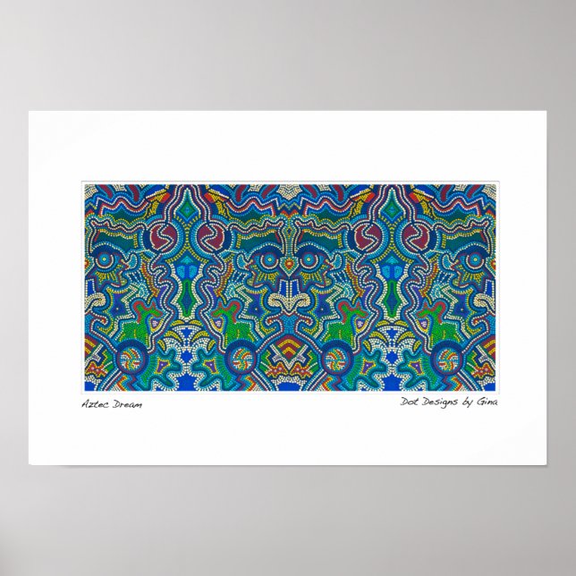 Pôster Designs de pontos inspirados aborígenes por Gina (Frente)