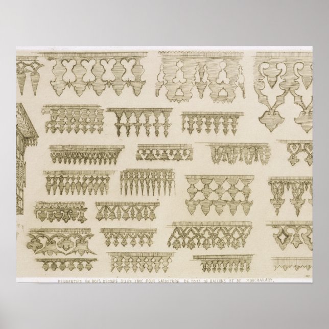 Pôster Designs islâmicos para cornice, balcony e mashrabi (Frente)