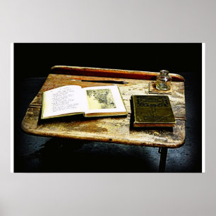 Pôster Desktop Vintage - Mesa de Estudantes