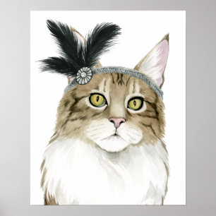 Poster Desligar Cat Adorados Com Penas