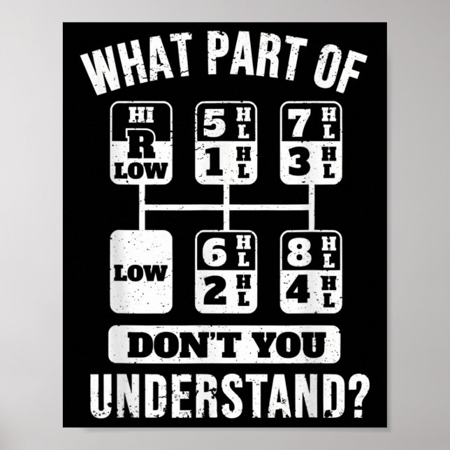 Poster Deslocamento da Grelha do Motorista de Caminhão En (Frente)