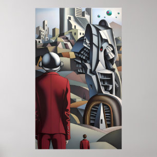 Poster Deslocamento Não Revelado - Arte Surreal de Ken Ga