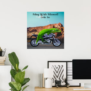 Poster Deslocando-Se Para A Motocicleta Personalizada Da