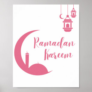 Poster Deslumbrante Parede de Ramadan Kareem Crescente Ve
