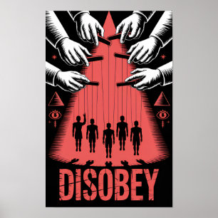Poster Desobedeça ao Fórum Mundial Neocon de Notícias Fal