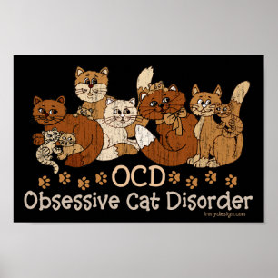 Poster Desordem obsessiva do gato de OCD
