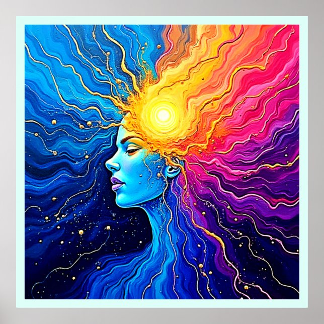 Poster Despertar mente cósmica radiante (Frente)