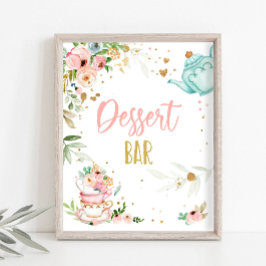 Poster Dessert Bar Tea Party Baby Brewing Baby Shower