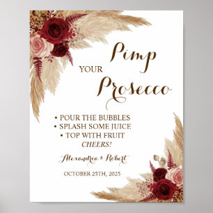 Poster Destaque seu Casamento de Grama Pampas com Prosecc
