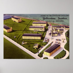 Poster Destilaria de Louisville Kentucky Yellowstone