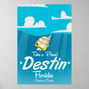 Pôster Destin Florida vintage travel poster.