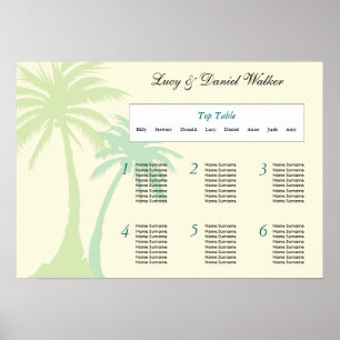 Pôster Destination Wedding Seating Table Plan 2