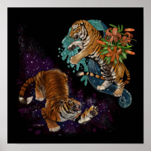Poster Destino no padrão dos Tigres das Estrelas - Fundo