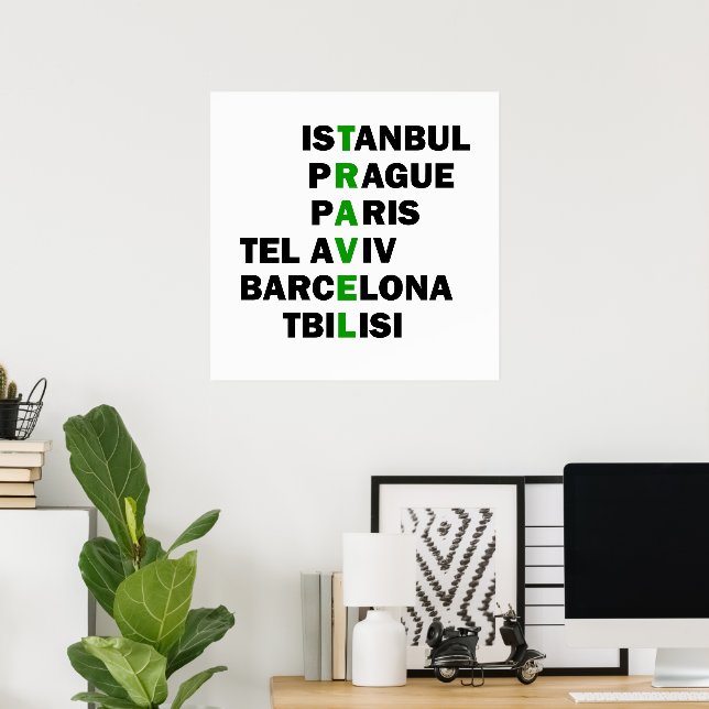 Poster destinos de viagem (Escritório em casa)