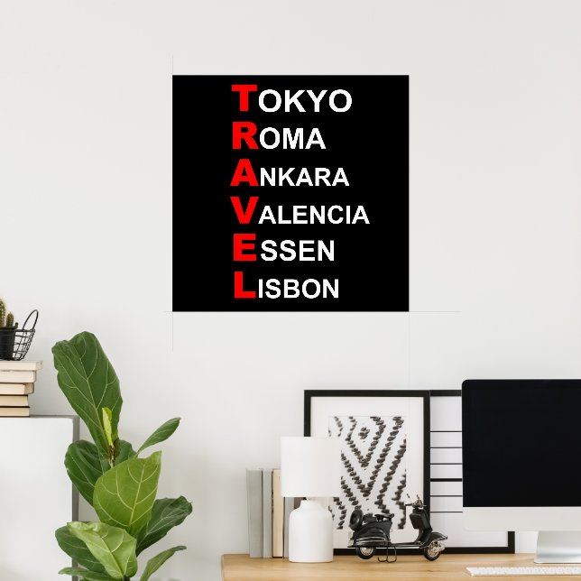 Poster destinos de viagem (Escritório em casa)