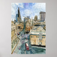 Destinos | Watercolor Vintage London Street
