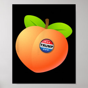 Poster Destituir Trump - Pêssego Com Botão Anti Trump