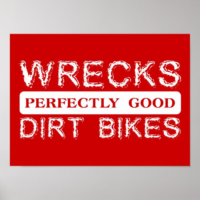Pôster Destrói Perfeitamente Boas Bicicletas de Motocross (Frente)