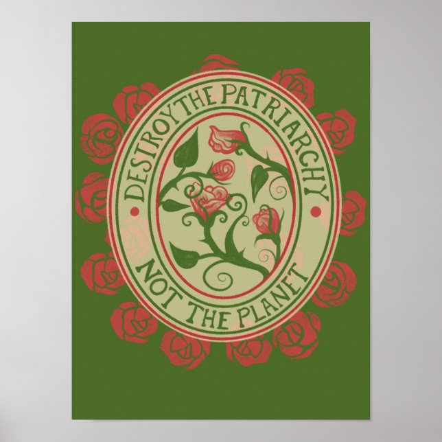 Poster Destroy the patriarchy not the planet Feminist  (Frente)