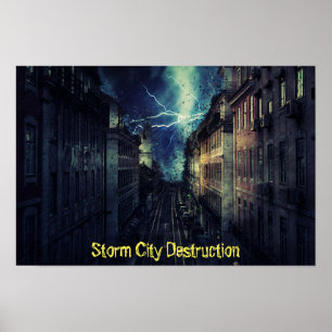 Poster Destruição de Cidade de Tempestade