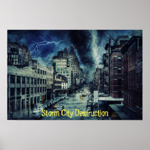 Poster Destruição de Cidade de Tempestade