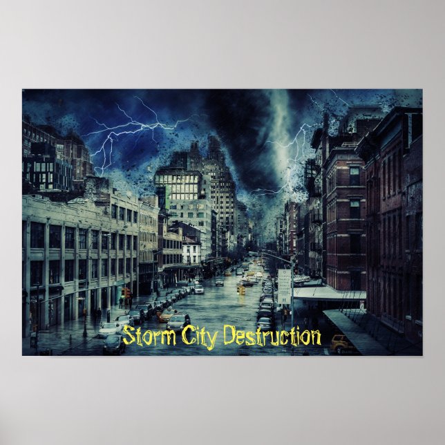 Poster Destruição de Cidade de Tempestade (Frente)