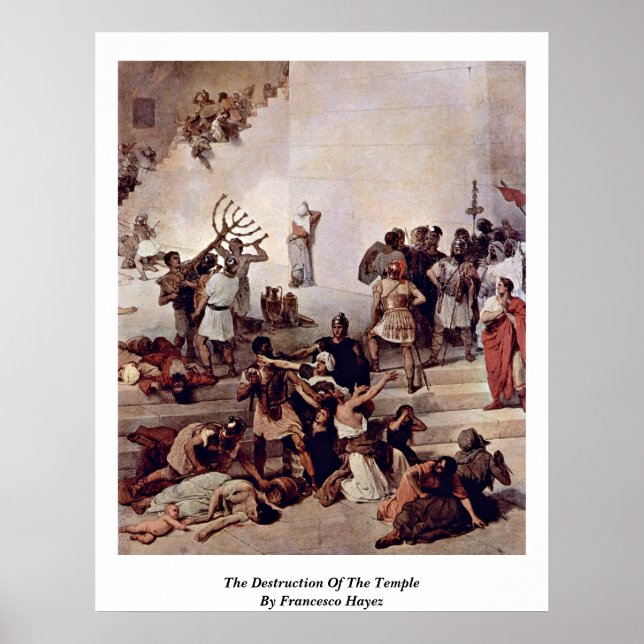 Poster Destruição Do Templo Por Francesco Hayez (Frente)