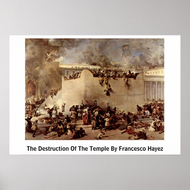 Poster Destruição Do Templo Por Francesco Hayez (Frente)