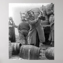 Poster Destruindo Barris de Cerveja, 1924. Foto Antiga