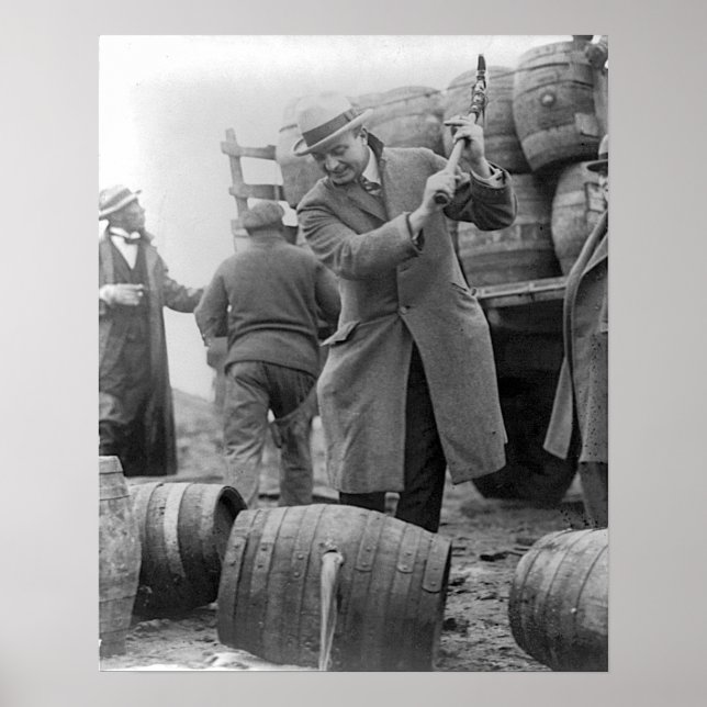 Poster Destruindo Kegs de Cerveja, 1924. Vintage Photo (Frente)