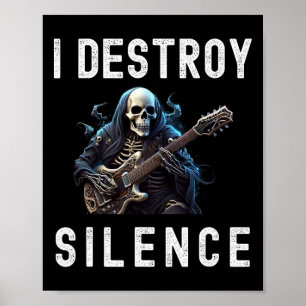 Poster Destruir Silence Ghost Guitar Encantado
