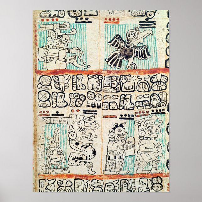 Pôster Detail from a Mayan codex (Frente)