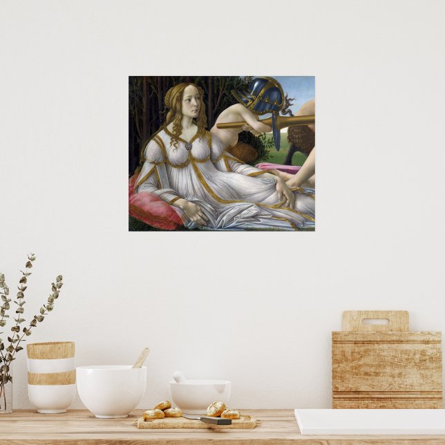 Poster Detail of Venus, Venus and Mars by Botticelli | Zazzle Brasil