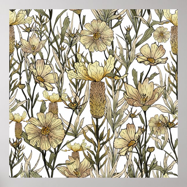 Poster Detailed Floral Pattern (Frente)