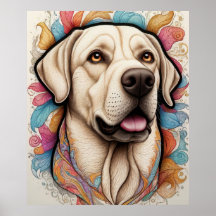 Detalhado Fantasy Labrador Retriever Art