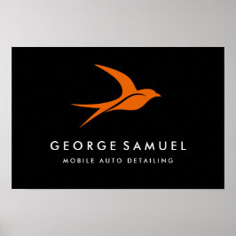 Poster Detalhamento Automático | Logotipo de pássaro voad