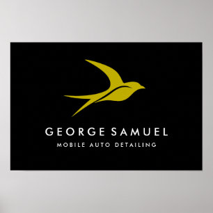 Poster Detalhamento Automático Logotipo de pássaro voad