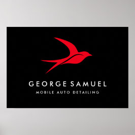 Poster Detalhamento Automático | Logotipo de pássaro voad