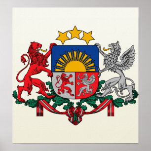 Poster Detalhe da brasão de Latvia
