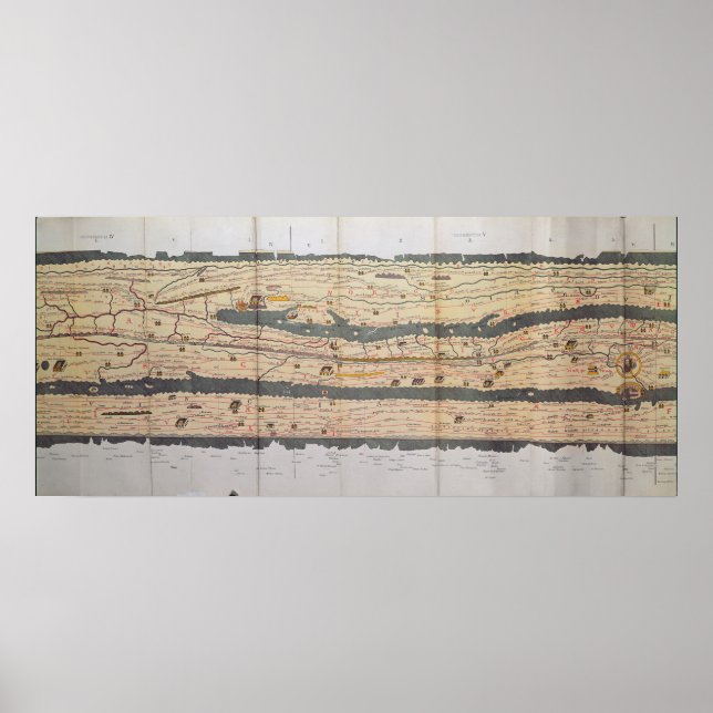 Pôster Detalhe da Mesa Peutinger (Frente)