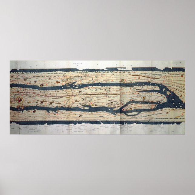 Poster Detalhe da Mesa Peutinger (Frente)