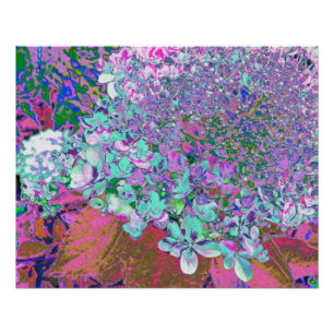 Pôster Detalhe de Aqua Elegante e Hydrangea de luz do Lim