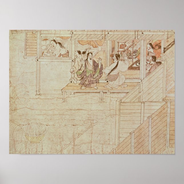 Poster Detalhe de Shigisan Engi Emaki, Período de Kamakur (Frente)