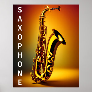 Poster Detalhe De Shimmering Saxofone Bastante Feito