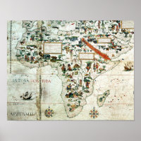 Detalhe de um mapa do mundo mostrando a África