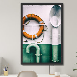 Poster Detalhe de uma balsa com respiradores e bóia