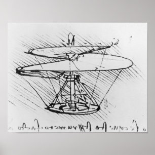 Pôster Detalhe de uma design para uma máquina voadora, c.