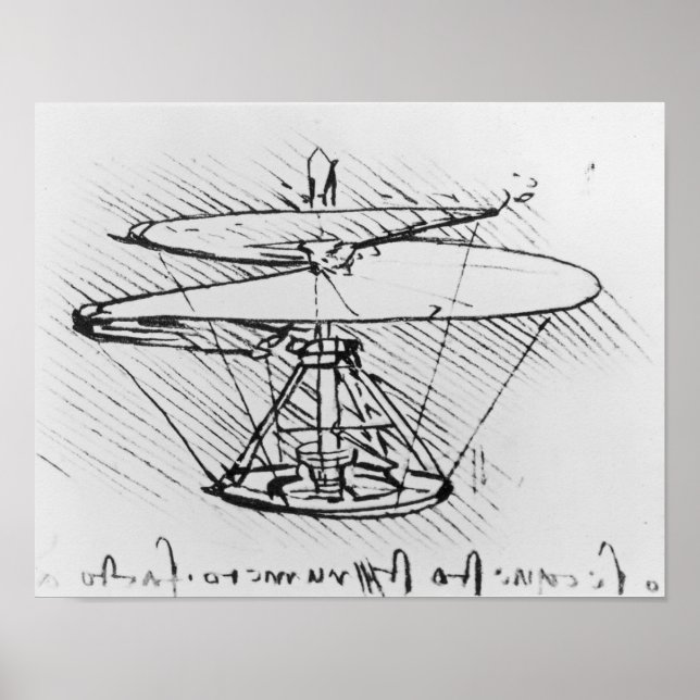 Pôster Detalhe de uma design para uma máquina voadora, c. (Frente)