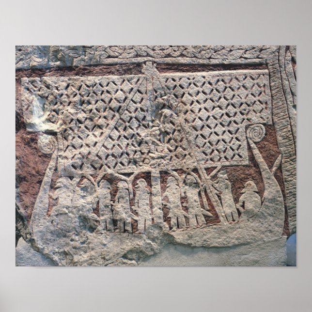 Pôster Detalhe de uma pedra de imagem representando um Vi (Frente)